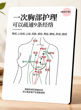 美容院养生馆胸部经络知识展示牌美业门店桌面装饰宣传立牌