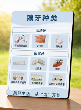镶牙种类牙科诊所店内宣传桌面摆件