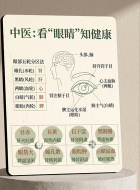 中医看眼睛知健康美容院店内宣传桌面摆件