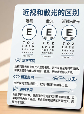 近视和散光区别 视力门店店内宣传桌面摆件