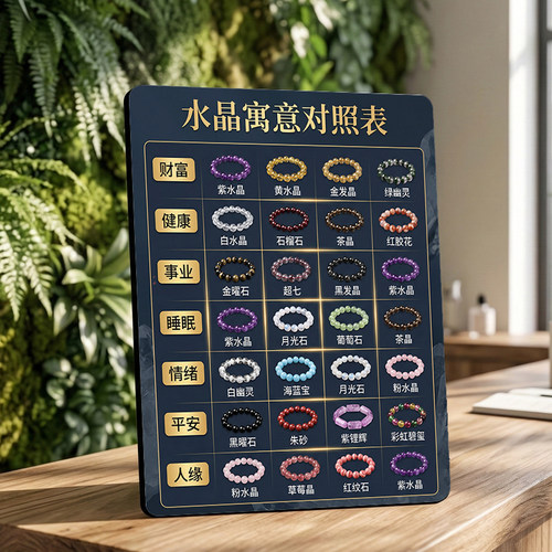 水晶寓意对照表摆台水晶饰品店手串门店桌面装饰展示摆件