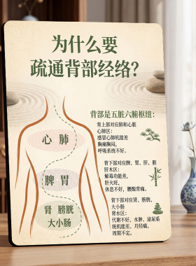 疏通背部经络 美容院店内项目宣传桌面摆件