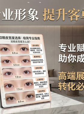 双眼皮宽度选择 美容院店内展示 桌面摆件助你成交