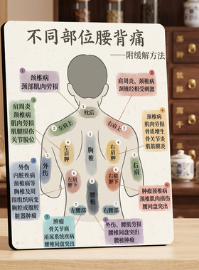 不同部位腰背痛科普 美容院店内宣传桌面摆件