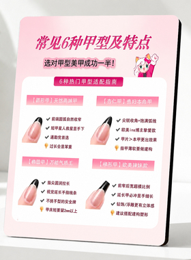 网红六种甲型适配指南装饰摆件美甲店前台宣传桌面摆台