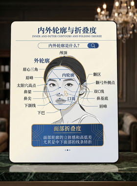 面部内外轮廓折叠度 美容院店内展示桌面摆件
