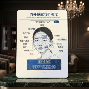 面部内外轮廓折叠度 美容院店内展示桌面摆件