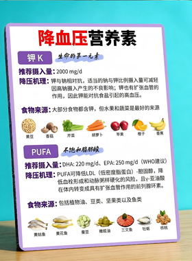 降血压营养素科普 养生门店宣传展示 桌面摆件