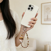 正版 泡泡玛特咖啡工厂系列萌粒二创手作手机链创意手工串珠挂链