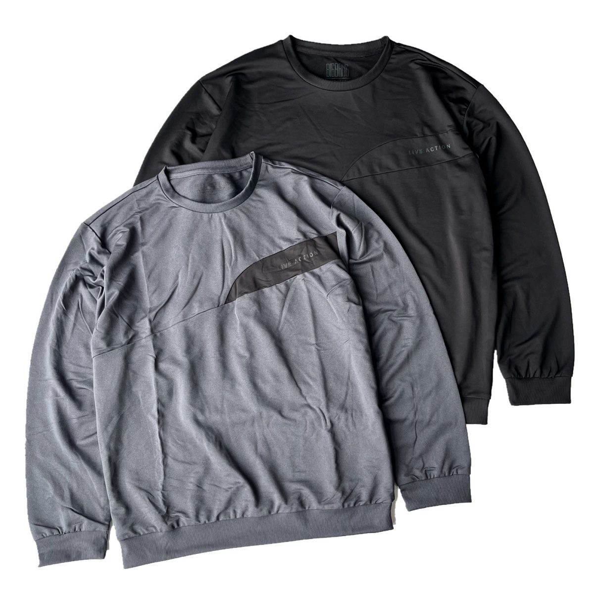 外贸韩单男士速干长袖运动宽松休闲长袖透气吸湿排汗圆领户外卫衣