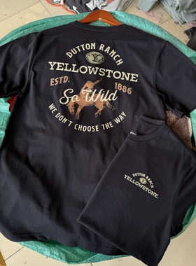 美单 Yellow stone美剧黄石公园 达顿农场复古夏薄透气T恤男女554