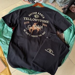 美单 Yellow stone美剧黄石公园 达顿农场复古夏薄透气T恤男女554