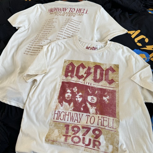美版 AC/DC北美巡演Highway to Hel1979 摇滚短袖男女T恤夏薄透气
