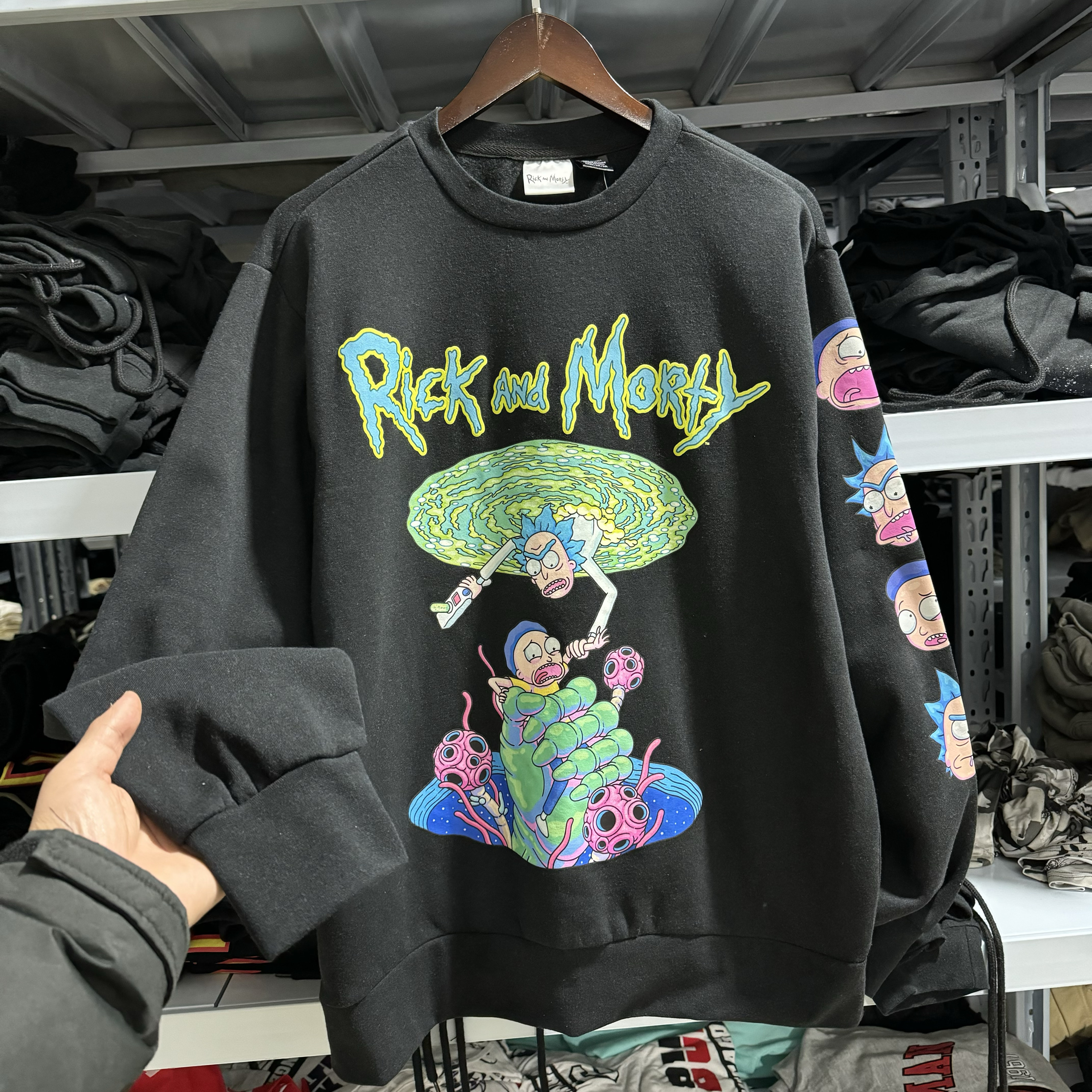 Rick and Morty cartoon Long Sleeve瑞克和莫蒂男女秋冬薄绒卫衣