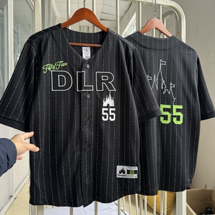 开衫 DSN乐园纽扣棒球短袖 复古T恤男女速干透气夏薄943 刺绣 美版