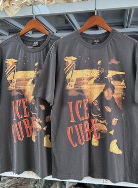 嘻哈 Ice Cube艾斯·库伯 说唱美式复古男女短袖T恤夏薄透气小众