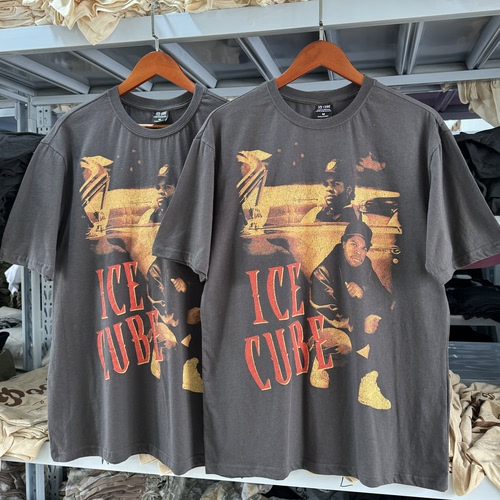 嘻哈 Ice Cube艾斯·库伯 说唱美式复古男女短袖T恤夏薄透气小众