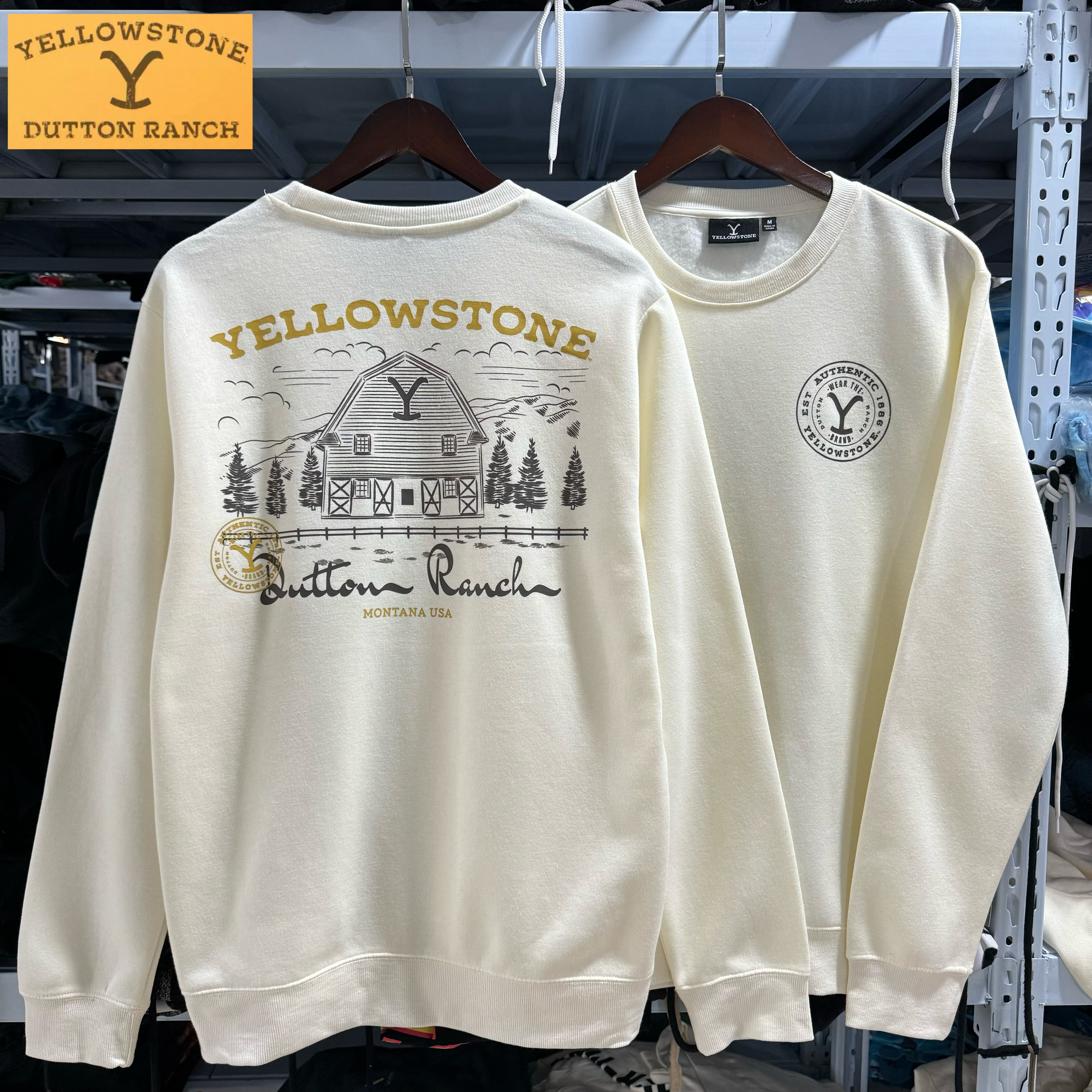 外贸 Yellow stone 美剧黄石公园男女款达顿农场圆领卫衣秋冬宽松