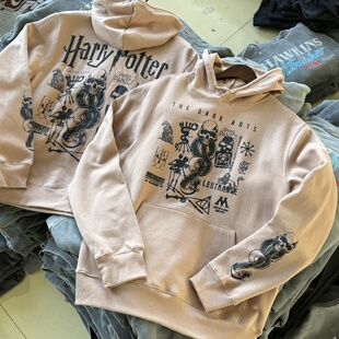 复古连帽卫衣男女薄绒帽衫 黑魔法食死徒周边美式 哈利·特 纯原单