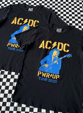 出口单 AC/DC世界巡演版 PWR/UP TOUR摇滚短袖男女T恤夏薄透气348