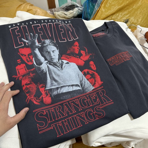刺绣StrngerThig奇怪物语Eleven小11美式复古短袖男女夏薄透气558