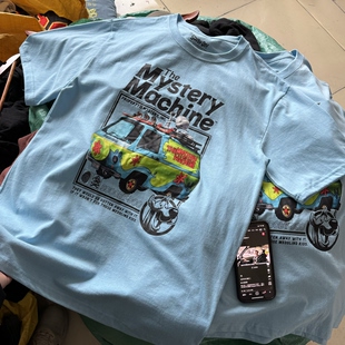 复古动漫夏薄男女短袖 美式 t恤644 史酷比Scooby神秘巴士大狗 美版