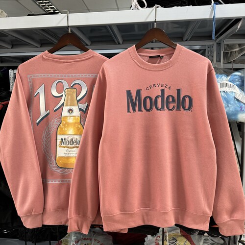 出口单 非常小众 Modeo啤酒文化美式复古男女薄绒圆领卫衣秋冬496