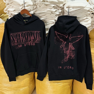 纯原  Nirvna In Utero涅槃乐队复古连帽卫衣男女秋冬薄绒帽衫664