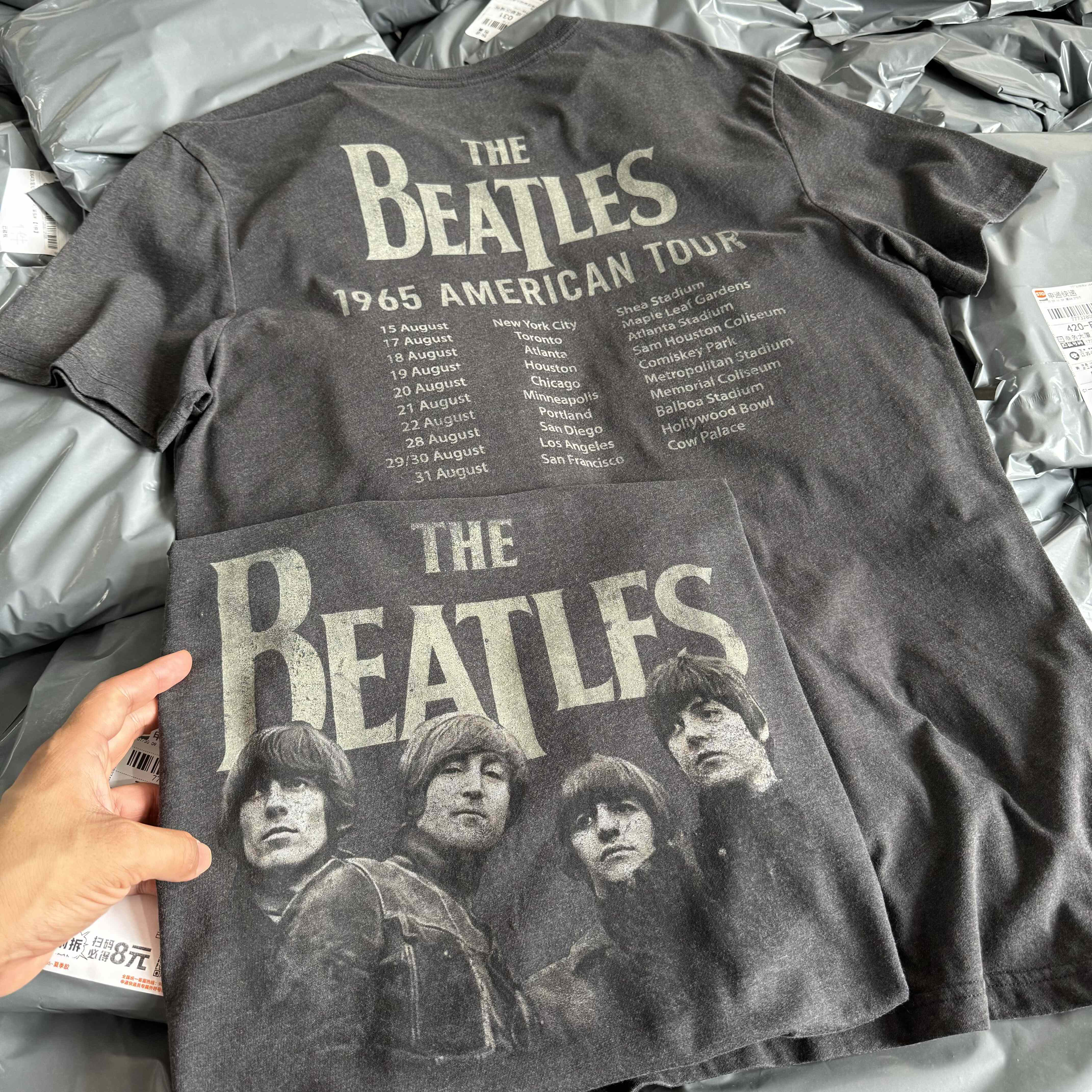 出口单 大码The Beatles 披头士乐队摇滚美式复古t恤街头短袖男女