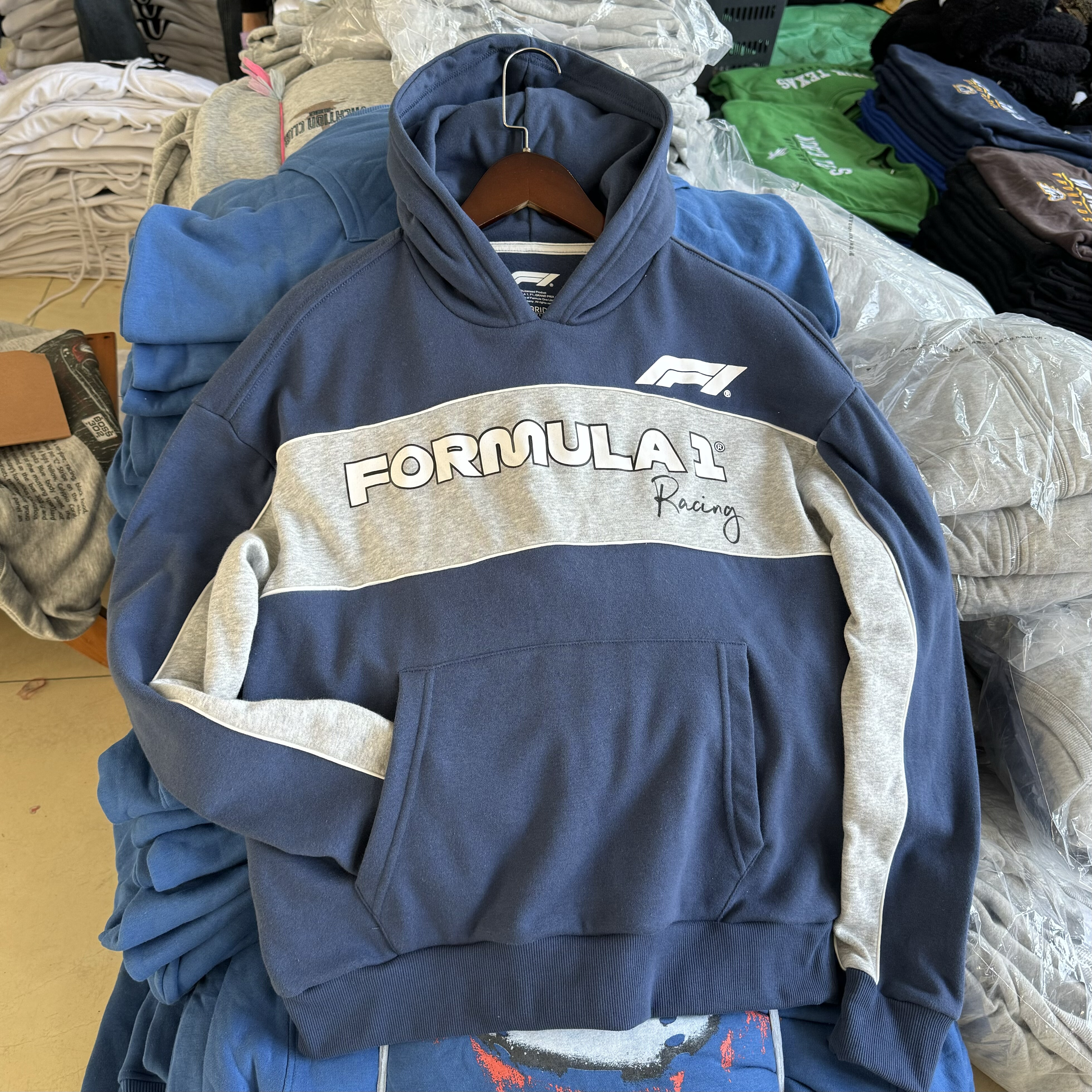 出口单 F1 Grand Prix 一级方程式赛车 男女连帽卫衣秋冬薄绒帽衫