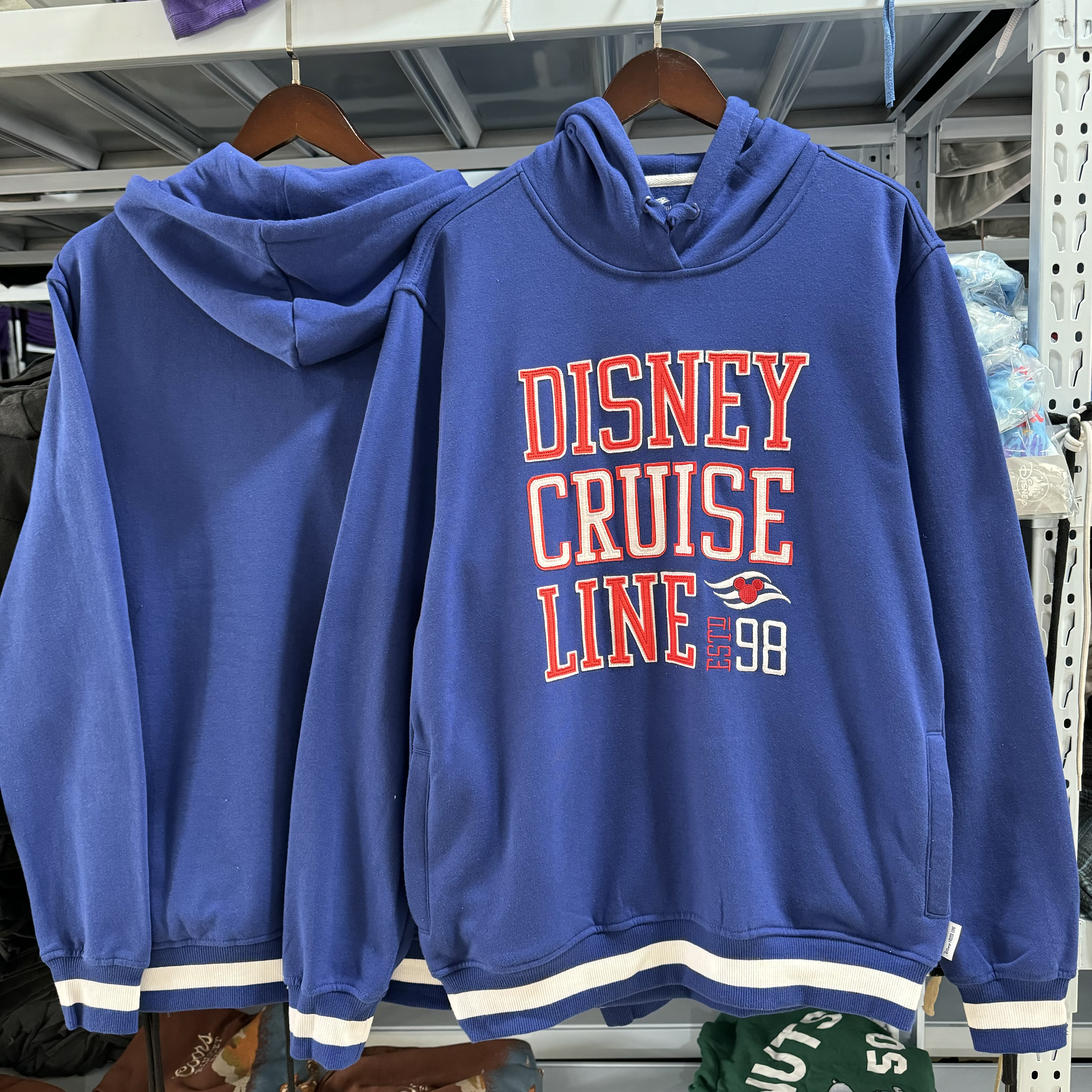 出口单 贴布绣 ESTD1998 乐园版美式复古薄绒连帽卫衣男女帽衫672