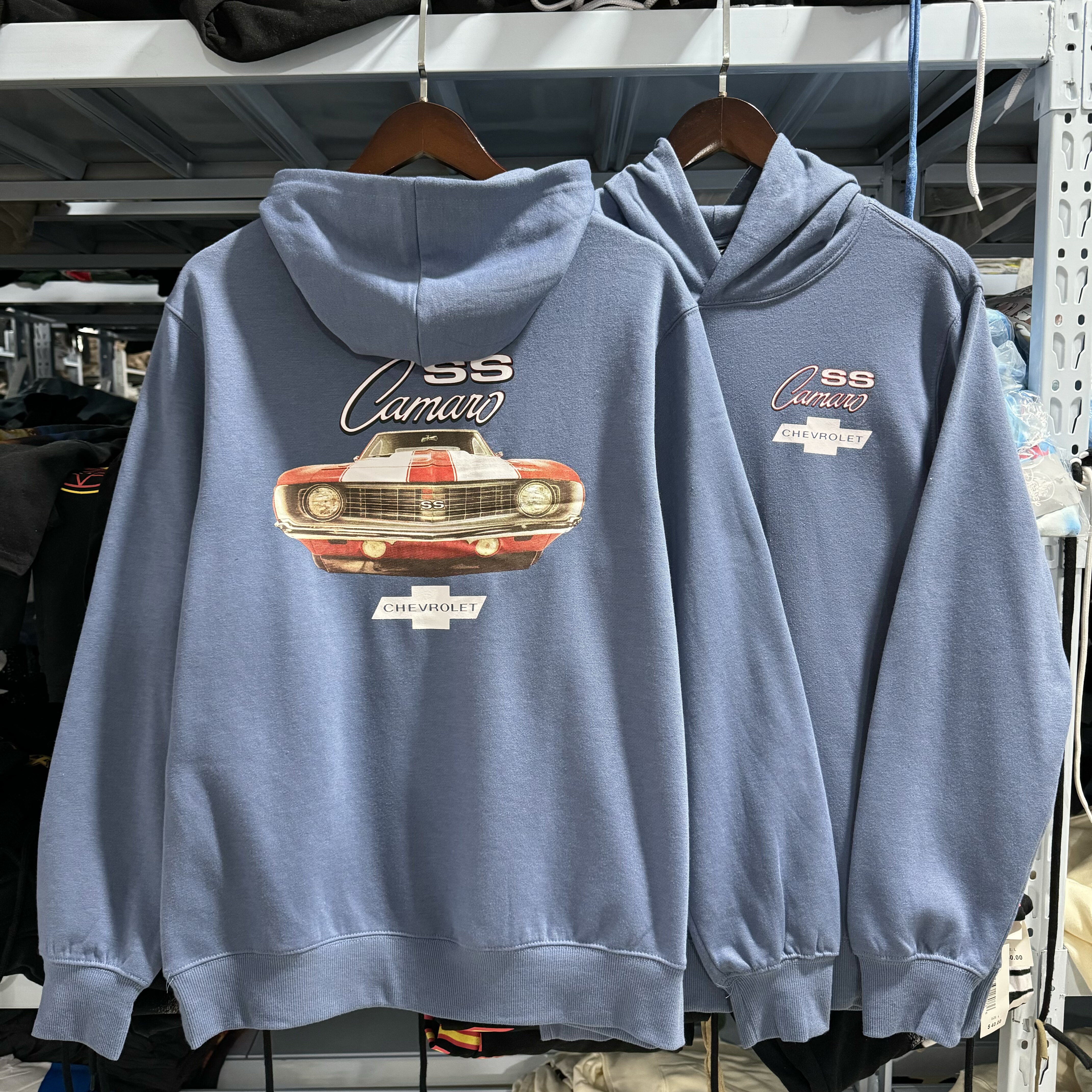 外贸 雪F兰 科麦罗周边复古美式赛车连帽卫衣薄绒秋冬男女帽衫647