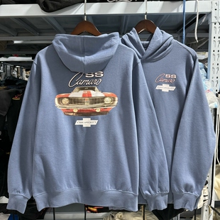 外贸 雪F兰 科麦罗周边复古美式赛车连帽卫衣薄绒秋冬男女帽衫647