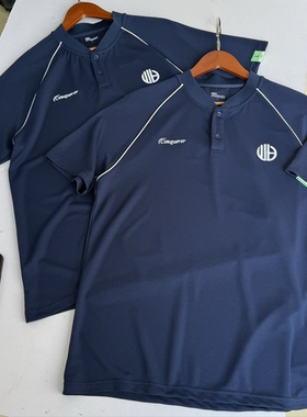 刺绣 Conqueror亨利领 短袖T速干透气运动高尔夫跑步户外徒步男夏