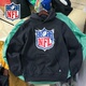 秋冬美式 美单 超级碗盾牌NFL橄榄球联盟 复古卫衣男女连帽薄绒796