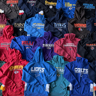 外贸尾货 刺绣NFL橄榄球联盟球队卫衣 男士休闲卫衣 薄绒连帽百搭