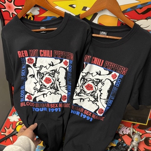 Chili Hot Peppers红辣椒乐队 摇滚美式 美版 复古男女T恤短袖 Red