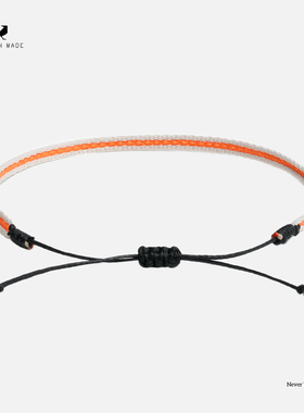 RONINMADE小众黑玛瑙橙色部落编织男女手绳情侣蜡绳手链礼物