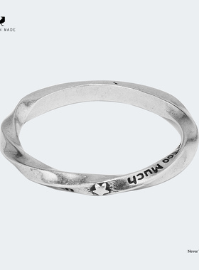 RONINMADE简约设计复古星芒戒指礼物情侣银饰银戒指星星尾戒男女