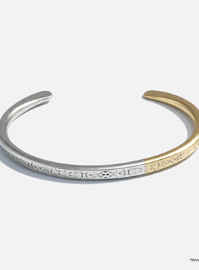 RONINMADE复古情侣暮分银手镯手环银饰纯银手链男士精致中古礼物