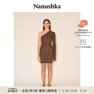女士 MITRA 限时折扣 棕色修身 不对称单肩迷你连衣裙 NANUSHKA