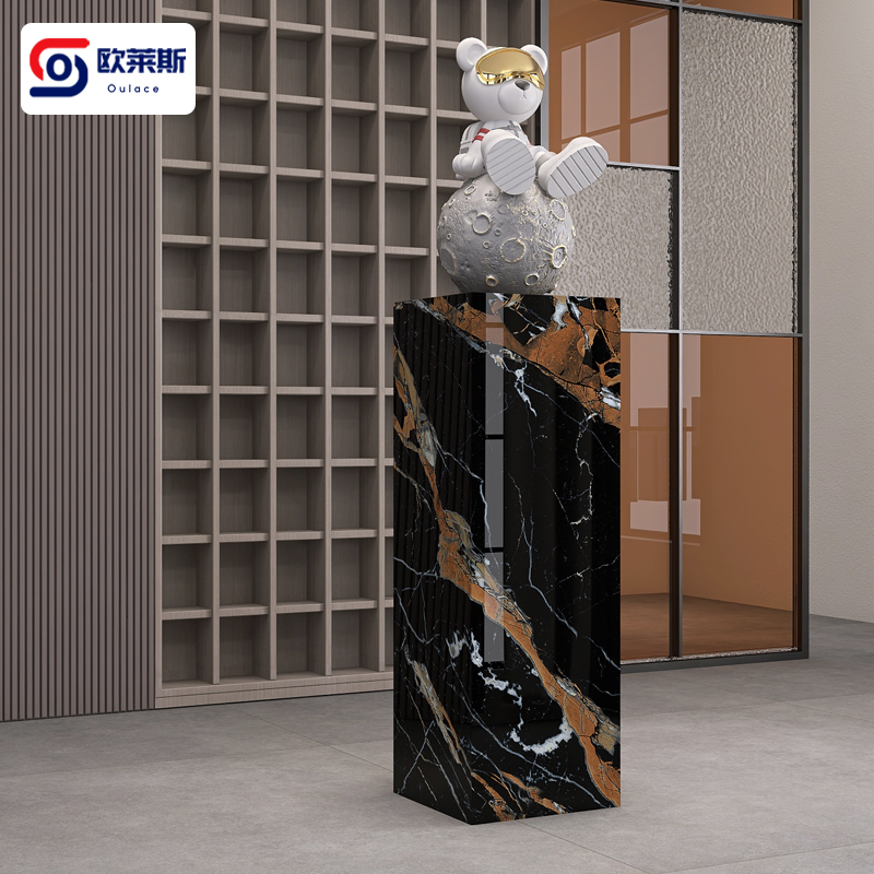 装饰品大理石摆件底座台轻奢高级感2025新款岩板花架子客厅落地式,家居饰品,落地摆件,淘宝优惠券,粉丝福利购,淘宝优惠卷