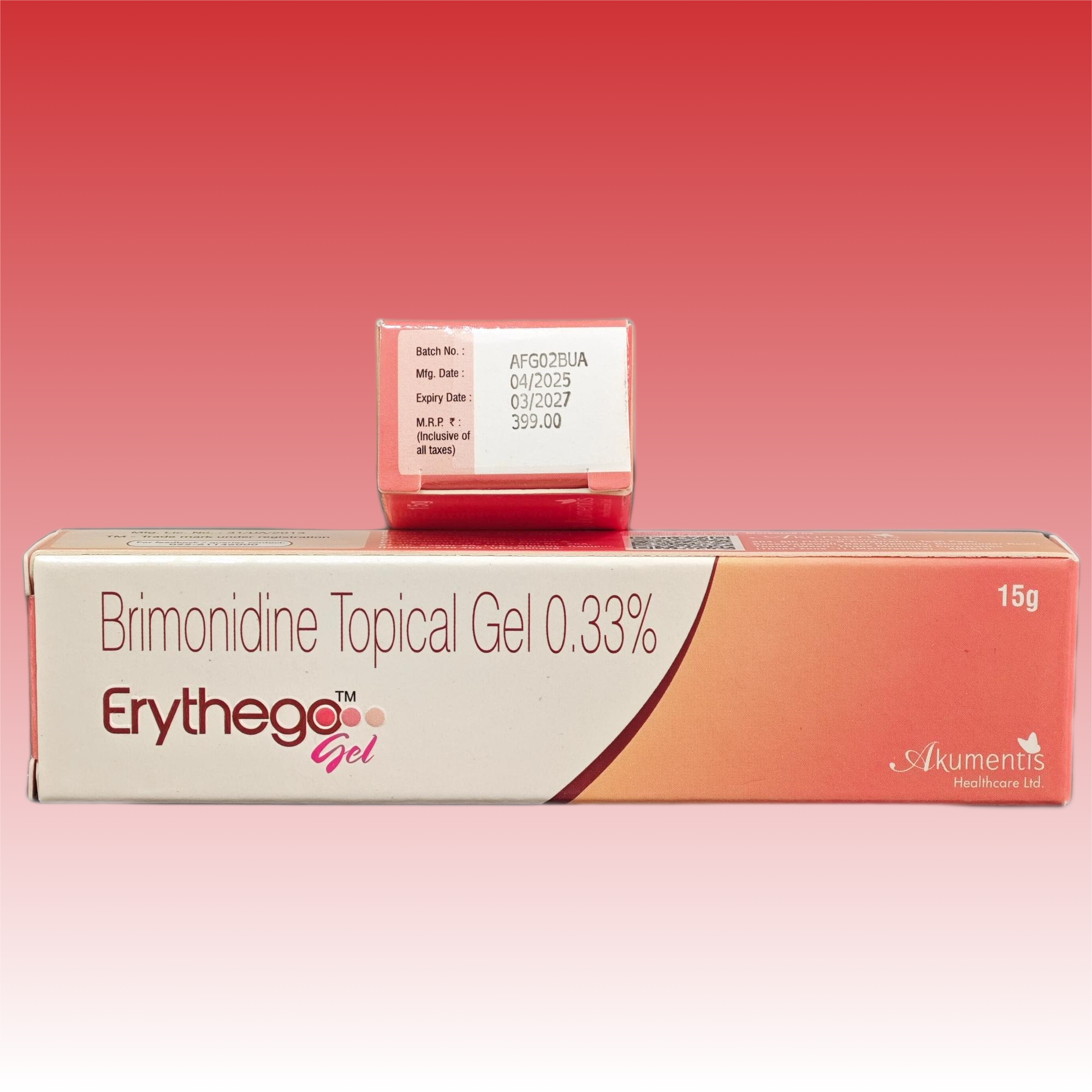 Erythego Gel溴莫尼定凝胶酒石酸外用acnederm快速消红屏障修复