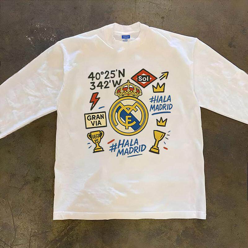 2026赛季皇马logo涂鸦印花短袖T