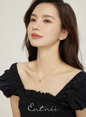 Entnii 日暮轮廓 精致日常简约不规则圆圈项链可叠戴通勤锁骨链