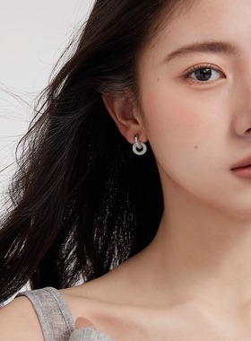 Entnii 简约通勤高级感两戴式双环耳扣简约小众设计感耳环