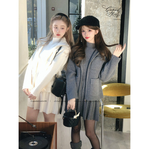 【福利6折清仓】csk丘比特半熟恋人Lover中鼎羊连衣裙针织外套