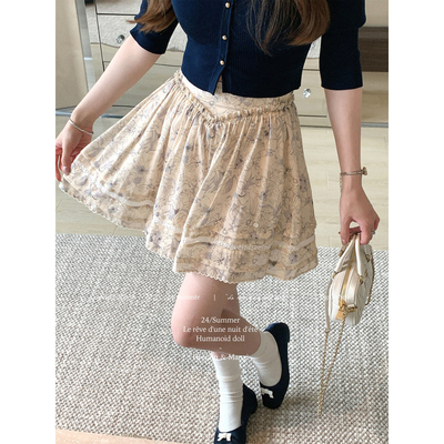 【福利6折清仓】csk丘比特 “古典系半裙” 蕾丝拼接半身裙女法式