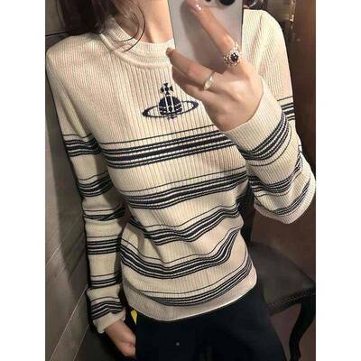 西太土星刺绣毛衣女镂款2後GLOOKU05长2新秋季袖条款纹空针织衫上