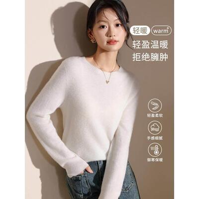 毛圆A底衬衫式白ELS色上衣225秋季新款搭女春秋内领款小0香羊VW针